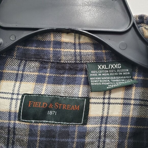 Field & Stream Woman's White Blue Plaid Flannel Long Sleeve Button Up Plus‎ XXL - Picture 5 of 6